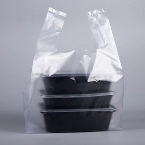 Factory Supply Low Price Customized <b>White</b> Transparent <b>PE</b> Plastic Vest Trash Bags Tshirt Bag for Home Restaurant Supermarket - Product Image 2