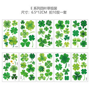 Hot St Patricks Day Shamrock <span class=keywords><strong>tatuaje</strong></span> temporal pegatina impermeable Saint Patricks Day Clover tatuajes arte maquillaje Deco - Product Image 1