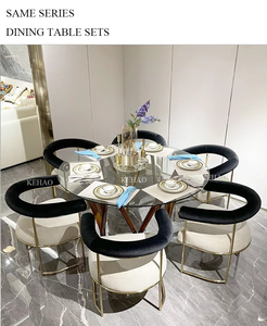 <span class=keywords><strong>Tavolo</strong></span> da Pranzo <span class=keywords><strong>Rotondo</strong></span> in Vetro Temperato per 8 Persone con Gambe - Product Image 6