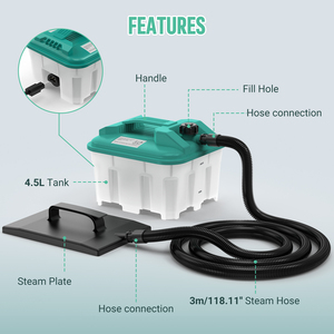 Vloxo 4.5L ท่อ3ม. 70นาทีเวลานึ่ง2300W เครื่องถอดวอลล์เปเปอร์ - Product Image 2