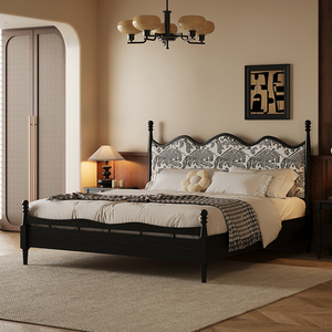 Роскошный в американском стиле современный дизайн каркас кровати из массива ясеня с обивкой - Product Image 4