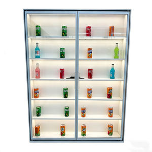Unidad Comercial Deslizante de Doble Temperatura con Puerta de Vidrio para Ahorro de Espacio, para Latas de Refresco Refrigeradas y Bocadillos, Promueve Compras, Edición Limitada - Product Image 1