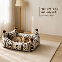 Lit pour animaux de compagnie rectangulaire en coton PP de style ethnique rétro pour chats