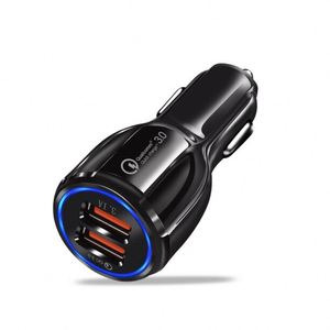 QC3.0 fast charging car charger led dual-port USB car charger bowling car charger for mobile phones - Product Image 4