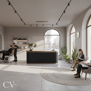 Modern Versatile <b>Foldable</b> Wood Barber Salon Reception <b>Desk</b> for Supermarket Workshop Gym Use-Barber Furniture Factory Model 30 - Product Image 2