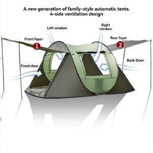 Tente pop-up légère de 2,2 kg pour 2-3 personnes |   Configuration automatique en 10 secondes |   Porche extensible |   Tente de camping imperméable pour l'été, idéale pour la plage et le parc - Product Image 4