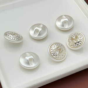 Wholesale Bulk Letter M <strong>Metal</strong> Shank <strong>Button</strong> Resin Material Plastic Finding for Uniform Shirt Sweater Garment Jewelry Diy Making - Product Image 1