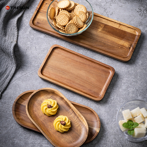 Bandeja Ovalada para servir, Plato decorativo de madera, plato para té, frutas, verduras, pan casero, postre, pastel, vajilla - Product Image 1