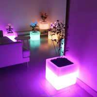 Grands vases lumineux d'extérieur 40*40*40, lumière solaire décorative pour jardin, grand pot, 16 couleurs changeantes, lampe à fleurs LED