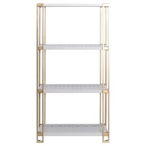 Shoe Racks Display Stand 4 Layer Storage Shelf Heavy Duty KD Shoe Racks White Gold
