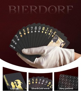 Carte da Gioco BIERDORF Impermeabili in Carta Nera Stampata, <span class=keywords><strong>Mazzo</strong></span> di Carte da Poker HD Personalizzabile (Nero) - Product Image 2