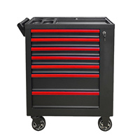 Chariot à outils robuste à 7 tiroirs avec roues, armoire de rangement roulante pour garage et atelier avec tiroirs verrouillables pour mécaniciens