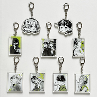 Porte-clés en acrylique transparent personnalisé de forme irrégulière, accessoire pour clés, design de dessin animé disponible