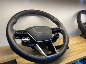 Volant en bois avec bouton LCD pour Audi Q3 Q5L Q7 E-tron 2019-2021 pour BOSCH Contrôle du bouton LCD du volant - Product Image 4