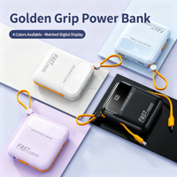 Nouvelle mini batterie externe électronique 10000 mAh, mince et portable, avec câble USB-C, Powerbanks 10000 mAh