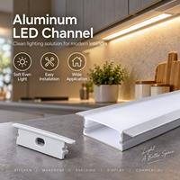 Profilé en aluminium pour LED linéaire avec couvercle en PC pour étagère de meuble, bande décorative intérieure, éclairage domestique