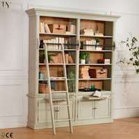 Étagère à livres réglable en bois de haute qualité pour salon avec échelle, ensemble d'étagères personnalisable