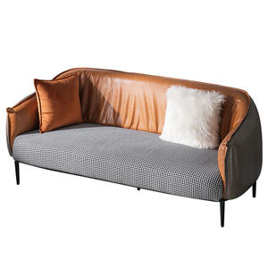 Canapé compact en cuir PU <span class=keywords><strong>orange</strong></span>, luxe léger, pour petits appartements, style hôtel, deux places - Product Image 3