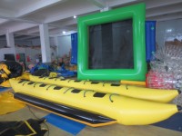 Bateau banane gonflable à dix places, bateau tractable pour parc aquatique