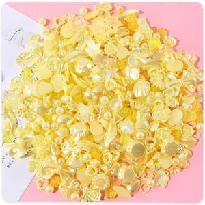 Mélange de perles ABS colorées, fleurs et papillons assortis pour pinces à cheveux, décorations DIY - Product Image 3