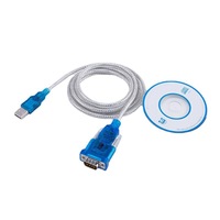 Cable de Serie USB 2,0 a RS232, convertidor de adaptador hembra de alta calidad, transparente, DB9