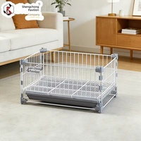 Cage d'élevage multifonctionnelle en acier inoxydable pour chiots, respirante, avec roues pivotantes, pour usage domestique ou en animalerie, idéale pour l'exercice des petits chiens