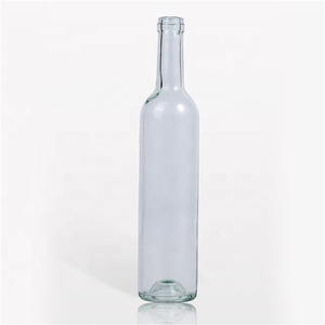 high quality standard clear empty wine glass bottle with cork stopper on sale
