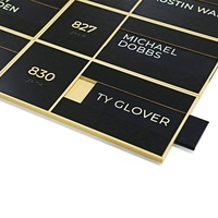 Plaques signalétiques personnalisées en acrylique YIJIAO, signalétique ADA, signalétique en acrylique, plaque de nom de bureau en acrylique noire pour entreprises