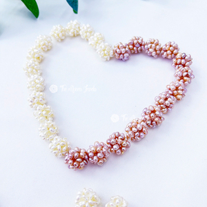 Perles d'eau douce tissées à <span class=keywords><strong>la</strong></span> main Muses Jewels 13-14 mm, boules de fleurs pour <span class=keywords><strong>la</strong></span> fabrication de bijoux, boucles d'oreilles et colliers DIY, choix entre blanc ou coloré - Product Image 1