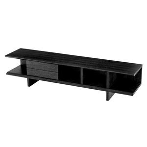 Mueble de TV Esquinero de 90 Pulgadas para Sala de Estar o Dormitorio, Diseño Simple, Mueble de Entretenimiento de Madera Negra - Product Image 1