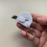 Mini ouvre-lettre portable personnalisé, porte-clés, coupe-enveloppe de poche, couteau de sécurité rétractable, ouvre-carton, porte-clés en plastique