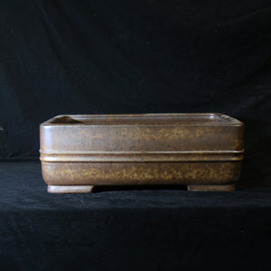Pot à bonsaï rectangulaire en Zisha, fait main au feu de bois, style antique, pot en forme de souche d'arbre, grande taille - Product Image 1