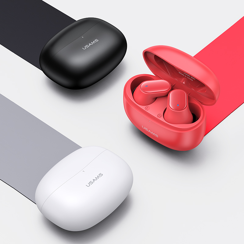Наушники USAMS с индивидуальным логотипом oem odm tws красочные мини-размеры Спортивные Игровые наушники с зарядным чехлом