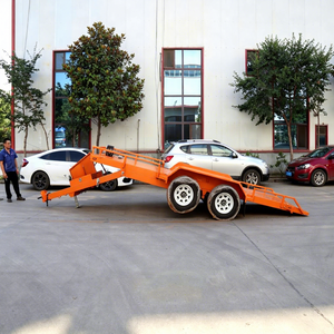 Remorque de chargement au sol à essieux <span class=keywords><strong>tandem</strong></span> robuste de 4,5 tonnes avec treuil électrique de 6000 lb et système de freinage <span class=keywords><strong>pour</strong></span> machines - Product Image 6