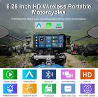 Navigateur GPS portable Autommi 6,25 pouces pour moto, 4G, Android 14, Android Auto, CarPlay, GPS étanche IPX8, écran tactile, cartes du monde entier
