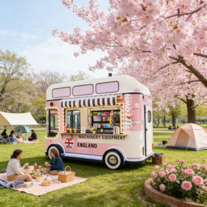 European Style Vintage Food Cart Mobile Trailer for Street Food Coffee Ice Cream <b>Waffle</b> Snack - Product Image 1