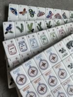 Jeu de Mahjong américain de luxe en acrylique imitation bois, pliable et portable pour 4 joueurs, jeu de table écologique et durable
