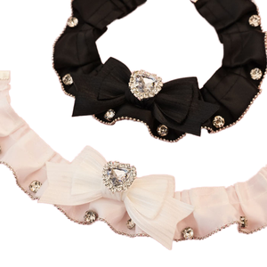 <span class=keywords><strong>Collar</strong></span> de Poliéster Suave para Perros y Gatos, Color Sólido, con Campana Pequeña, Estilo Lindo, Blanco y Negro - Product Image 2