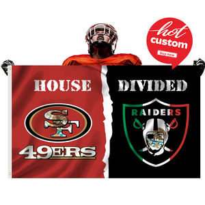 <span class=keywords><strong>Livraison</strong></span> <span class=keywords><strong>rapide</strong></span> Drapeau personnalisé NFL 3x5 pieds House Divided 49ers Raiders Cowboys - Product Image 3