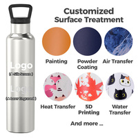 Bouteilles d'eau isothermes en acier inoxydable 18/8 à double paroi avec logo personnalisé pour le sport et la gym