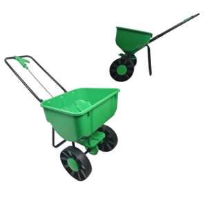 Sembradora manual de empuje con controlador de distribución de flujo Esparcidor de fertilizante de semillas con ruedas de 26L para césped, jardín, granja y patio - Product Image 3