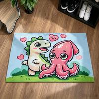 Tapis de sol antidérapant lavable pour enfants, tapis en peluche rectangulaire avec motif d'animaux mignons pour la chambre des enfants, salle de jeux
