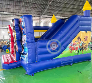 Dog phim hoạt hình bàn chân tuần tra Inflatable thư bị trả lại lâu đài trẻ em nảy đồ chơi với Slide - Product Image 5