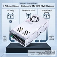 Convertisseur DC-DC 48V vers 24V 350W 14,6A Boîtier en aluminium Efficacité 89% Sortie simple Protection contre les surtensions Utilisation industrielle