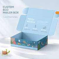 Boîte d'expédition en carton personnalisée prête à l'emploi pour la vente en gros, combinant graphismes de marque et structure facile à assembler pour l'emballage de vêtements