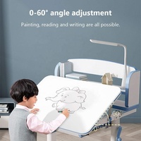Table de lecture intelligente ergonomique pour enfants avec étagère Mobilier de maison Hauteur réglable Bureau d'étude pliable pour enfants et ensemble de chaises