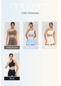 XW-XY1562 vente chaude unique bandoulière sport asymétrique soutien-gorge couleur unie Fitness Yoga course sport soutien-gorge pour les femmes - Product Image 2