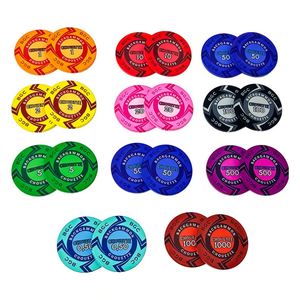 Conception et échantillon gratuits, jetons de poker en céramique de 10 g, tournoi, 39 mm, logo personnalisé, fabriqués en Chine, pour les jeux de poker de casino - Product Image 2