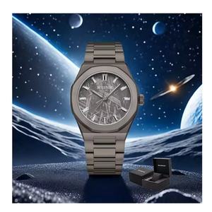 Nuevo Reloj Mecánico Automático de Acero Inoxidable para Hombre, con Revestimiento Gris Espacial, Cristal de Zafiro, Esfera de Meteorito, Función de Alarma - Product Image 2