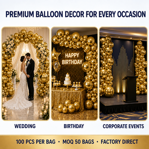Feile 100 Hochwertige 12 Zoll Chrom-Latexballons, Geeignet für Ballonbögen, Hochzeiten, Abschlussfeiern, Geburtstagsdekorationen - Product Image 5